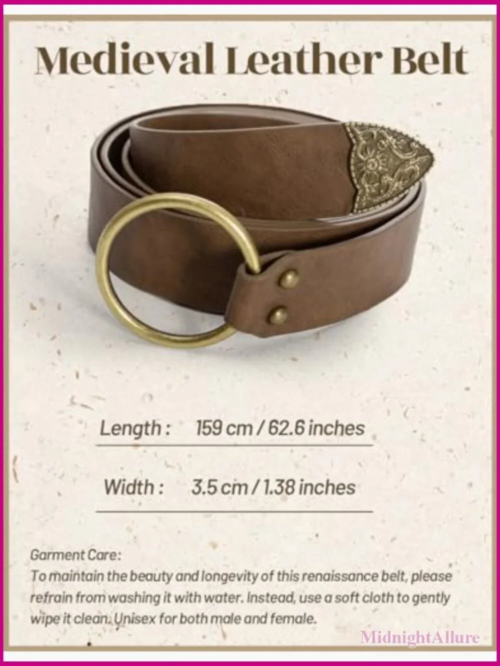 Medieval Leather Belt Renaissance Viking Pirate Costume Belt Unisex